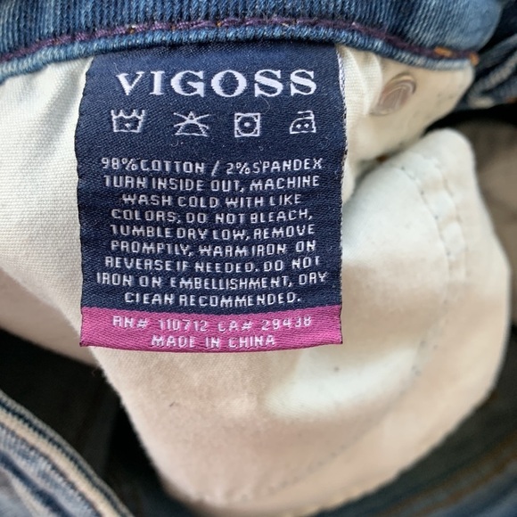 Vigoss Denim Mid Rise Jagger Distressed Skinny Jeans sz 27 - Picture 8 of 8
